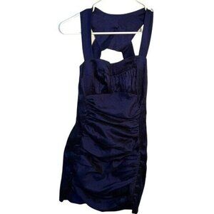 Cache Mini Dress Sleeveless Navy Blue Cage Back Sweetheart Neck 2